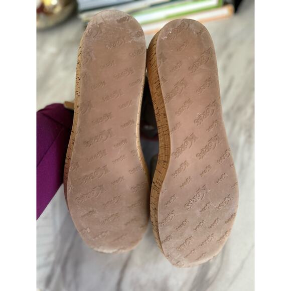 Korks Kalie Light Blue Leather Strappy Cork Platform Sandal - Picture 8 of 11